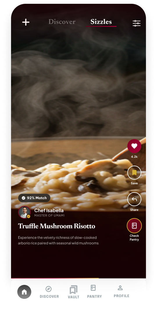 Scroll interface mockup